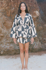 Zulu & Zephyr - The Mosaic Quilted Linen Blend Reversible Jacket