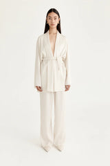 SOLAQUA - Giulia Pleated Pants | Ivory