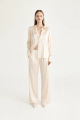SOLAQUA - Giulia Silk Pants | Champagne
