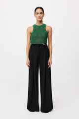 St. Agni - Cotton Paperbag Waist Trousers - Black