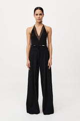 St. Agni - Cotton Paperbag Waist Trousers - Black