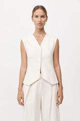 St. Agni - Minimal Tailored Vest - Ivory