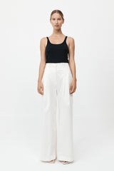 St. Agni - Cotton Paperbag Waist Trousers - Off White