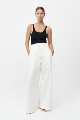 St. Agni - Cotton Paperbag Waist Trousers - Off White