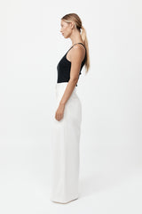 St. Agni - Cotton Paperbag Waist Trousers - Off White
