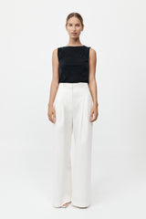 St. Agni - Cotton Paperbag Waist Trousers - Off White