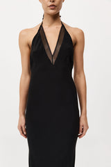 St. Agni - Silk Mesh Bias Dress - Black
