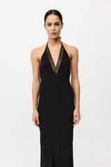 St. Agni - Silk Mesh Bias Dress - Black