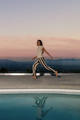 Zulu & Zephyr - Stone Stripe Organic Cotton Blend Knit Pant