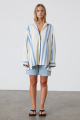 Zulu & Zephyr - The Marine Stripe Organic Cotton Blend Shirt