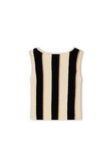 Zulu & Zephyr - Stone Stripe Organic Cotton Blend Knit Crop Top