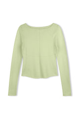 Zulu & Zephyr - The Pistachio Panelled Long Sleeve Knit Top