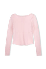 Zulu & Zephyr - The Soft Pink Panelled Long Sleeve Knit Top