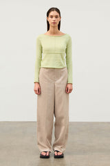 Zulu & Zephyr - The Pistachio Panelled Long Sleeve Knit Top