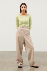 Zulu & Zephyr - The Pistachio Panelled Long Sleeve Knit Top