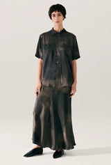 Silk Laundry - Short Sleeve Boyfriend Shirt Smoke
