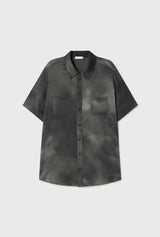 Silk Laundry - Short Sleeve Boyfriend Shirt Smoke