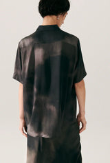 Silk Laundry - Short Sleeve Boyfriend Shirt Smoke