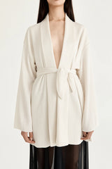 SOLAQUA - Alma Pleated Robe | Ivory