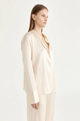 SOLAQUA - Abigail Silk Shirt | Champagne