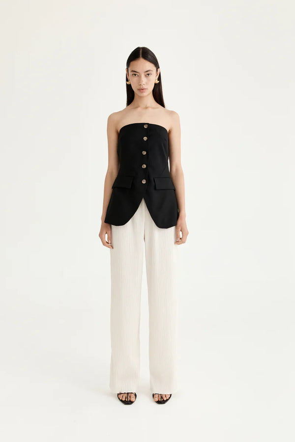 SOLAQUA - Giulia Pleated Pants | Ivory