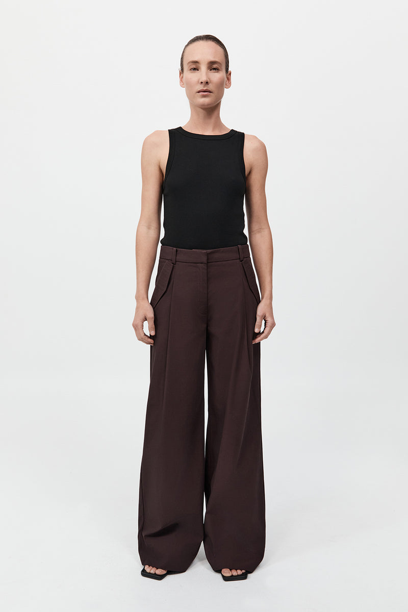 St. Agni - Utility Pleat Pants - Port