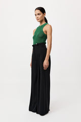 St. Agni - Cotton Paperbag Waist Trousers - Black