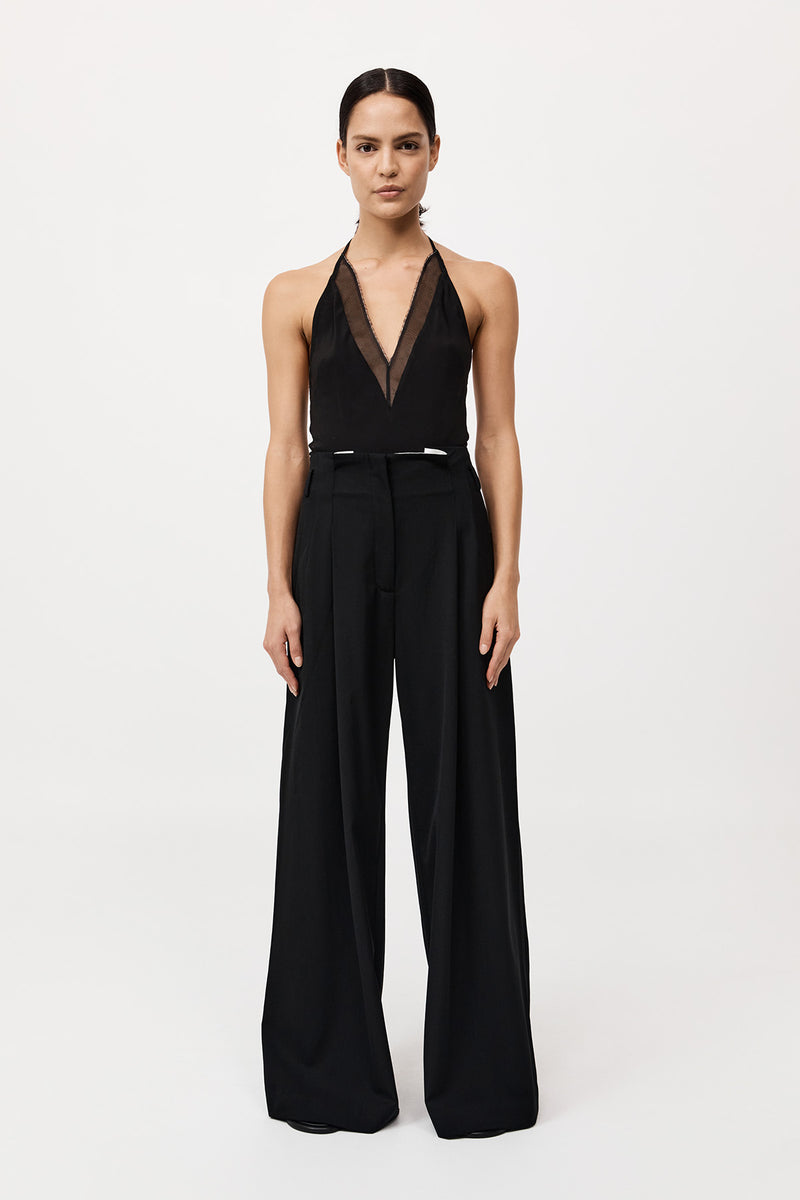 St. Agni - Cotton Paperbag Waist Trousers - Black