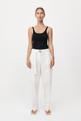 St. Agni - Organic Cotton Slim Scoop Tank - Jet Black