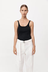 St. Agni - Organic Cotton Slim Scoop Tank - Jet Black