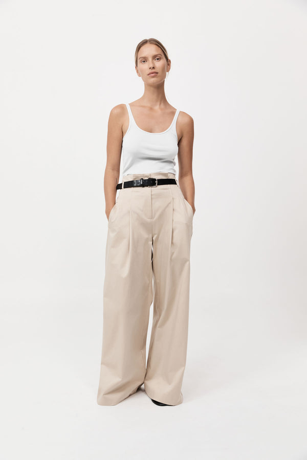 St. Agni - Organic Cotton Slim Scoop Tank - White