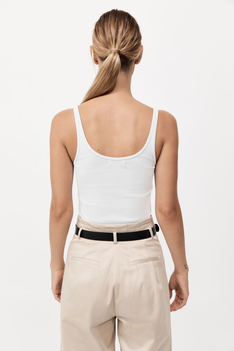 St. Agni - Organic Cotton Slim Scoop Tank - White