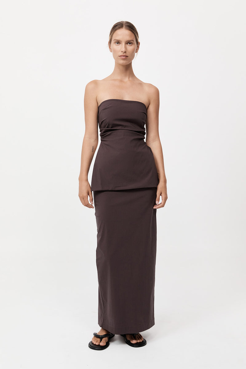 St. Agni - Strapless Tie Back Top - Chocolate Plum