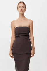 St. Agni - Strapless Tie Back Top - Chocolate Plum