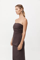 St. Agni - Strapless Tie Back Top - Chocolate Plum