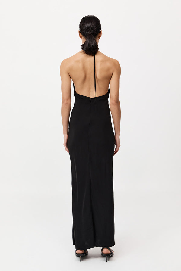 St. Agni - Silk Mesh Bias Dress - Black