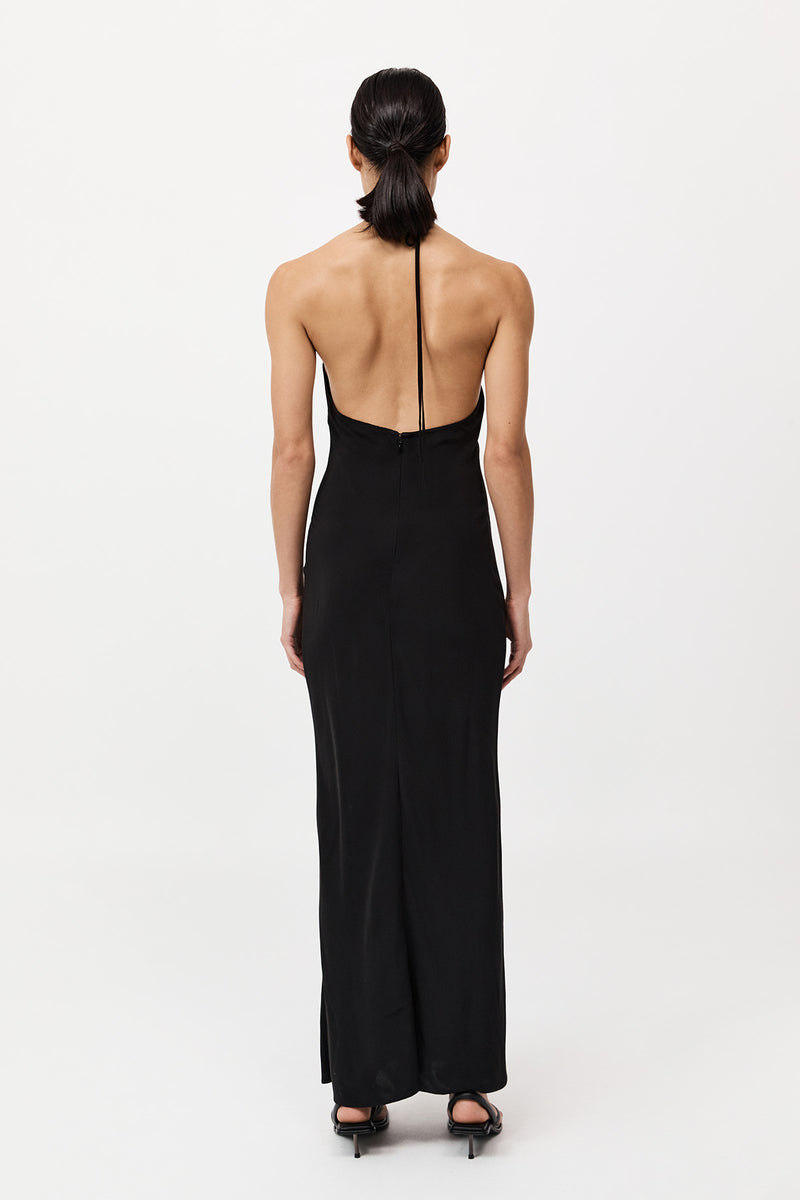St. Agni - Silk Mesh Bias Dress - Black