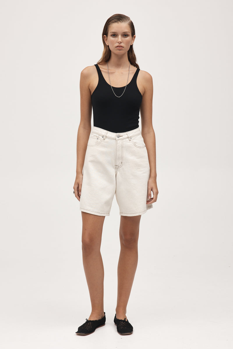 Marle - Relaxed Jean Short - Ecru