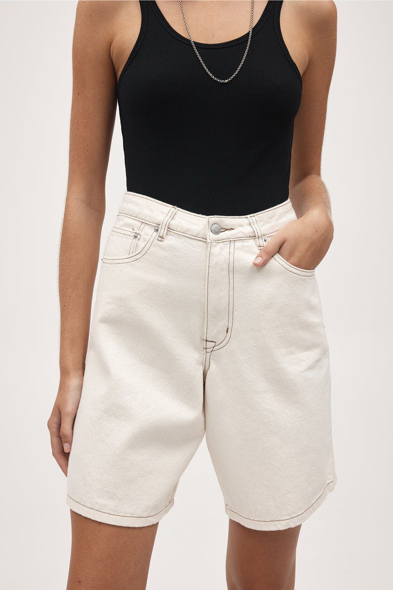 Marle - Relaxed Jean Short - Ecru