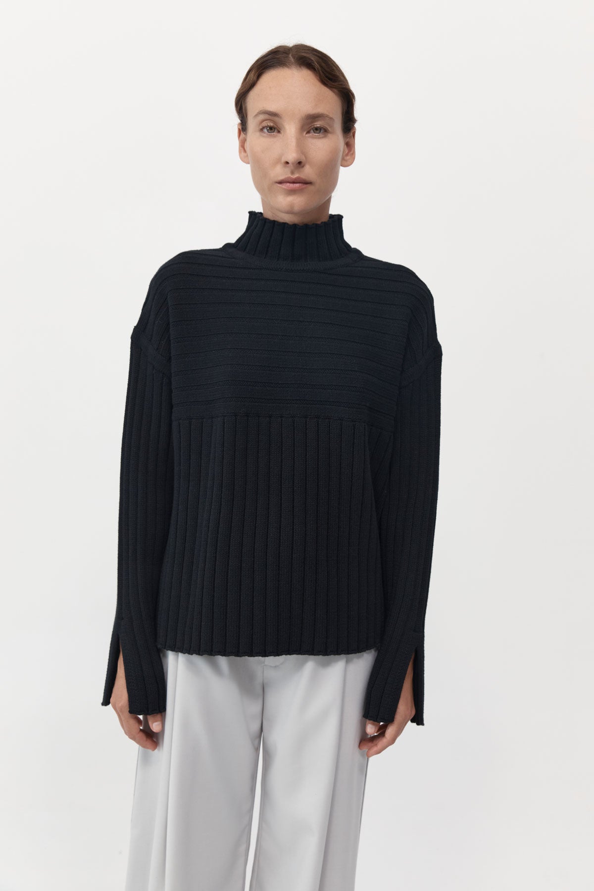 VAHST STORE - St. Agni Mock Neck Rib Knit Jumper