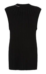 Deconstructed Rib Knit Tunic - Black