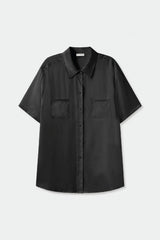 Short Sleeve Boyfriend Shirt Black