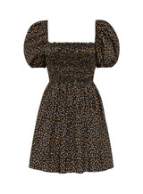 Shirred Peasant Mini Dress