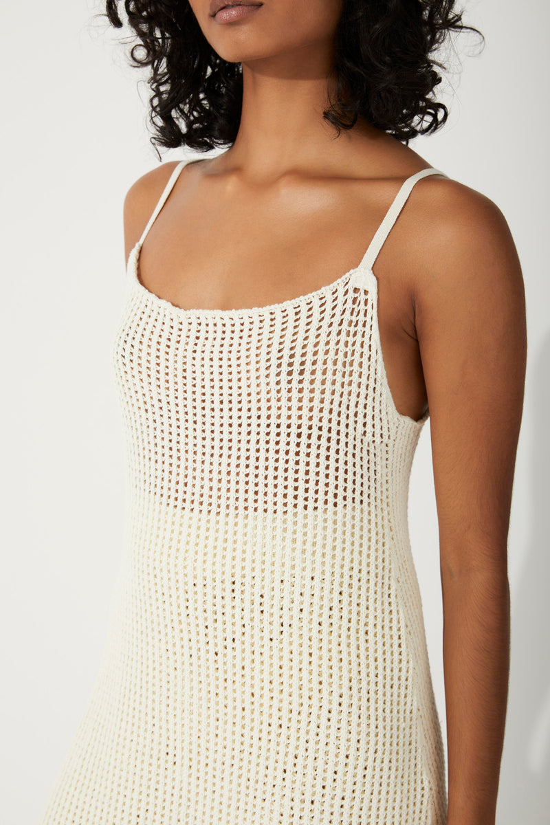 Milk Cotton Crochet Dress