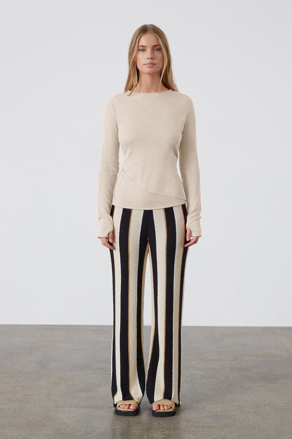 Stone Stripe Organic Cotton Blend Knit Pant