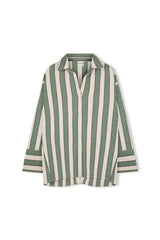 Zulu & Zephyr - The Eucalyptus Stripe Organic Cotton Shirt