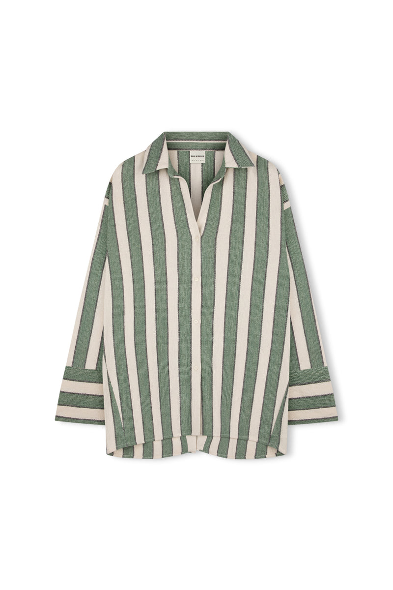 Zulu & Zephyr - The Eucalyptus Stripe Organic Cotton Shirt