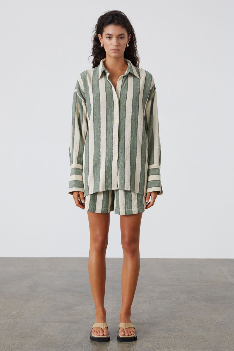 Zulu & Zephyr - The Eucalyptus Stripe Organic Cotton Shirt