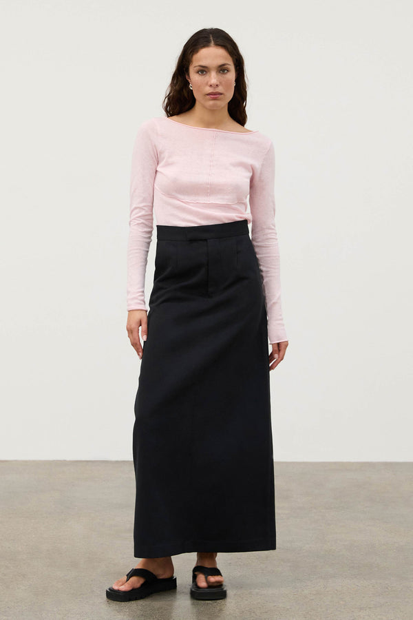 Zulu & Zephyr - The Soft Pink Panelled Long Sleeve Knit Top
