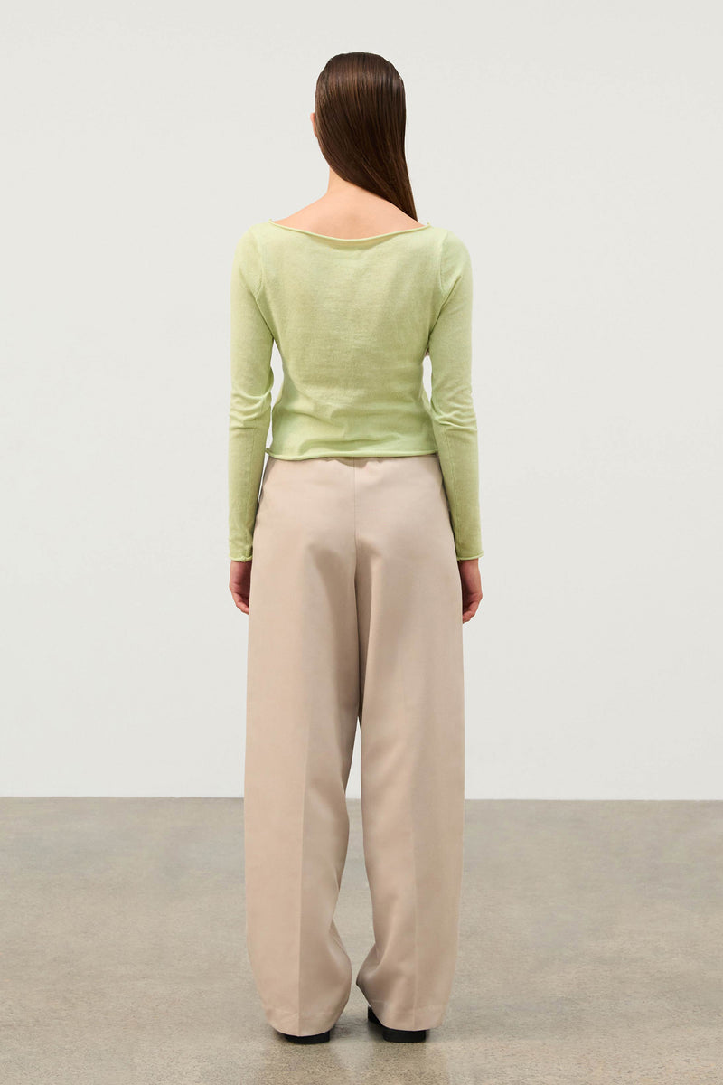 Zulu & Zephyr - The Pistachio Pink Panelled Long Sleeve Knit Top